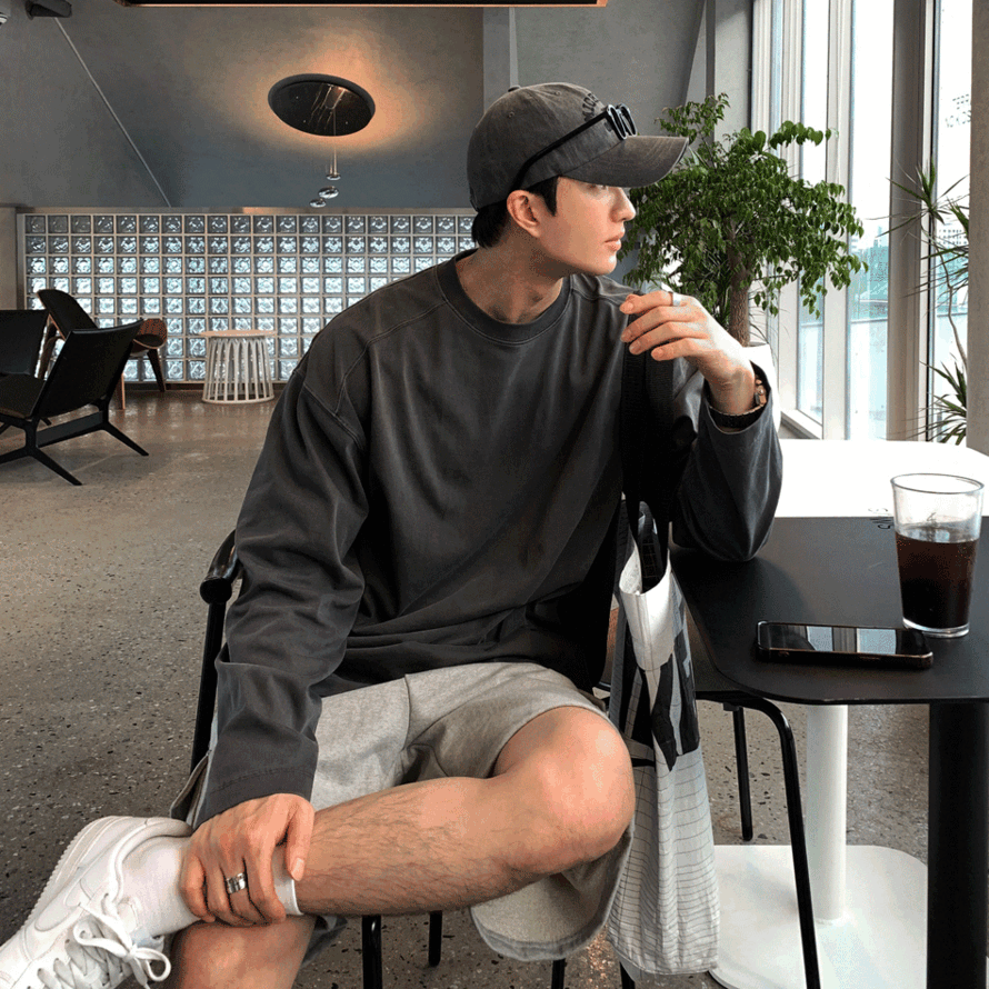 룩 레이니 USA 피그먼트 오버핏 긴팔티