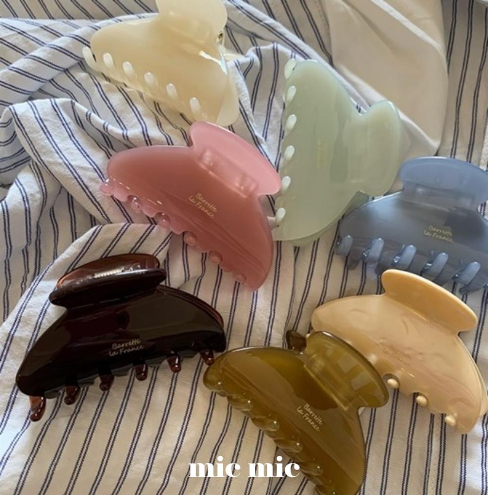 [La France] 미끄미끄 프랑스핀 버터 캔디 셀룰로오스  반묶음 올림머리 고급 헤어 바렛 집게핀 8color