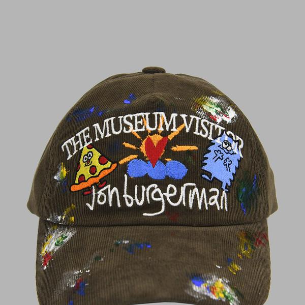 HAND PAINTED PIZZA & POCH CORDUROY BALL CAP (BROWN)