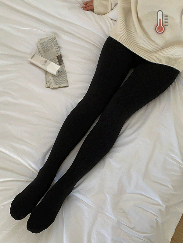 [융기모안감] 유발/무발 팬티스타킹겨울 따뜻한 두꺼운 검정 블랙 고탄력 발없는 기모스타킹 레깅스