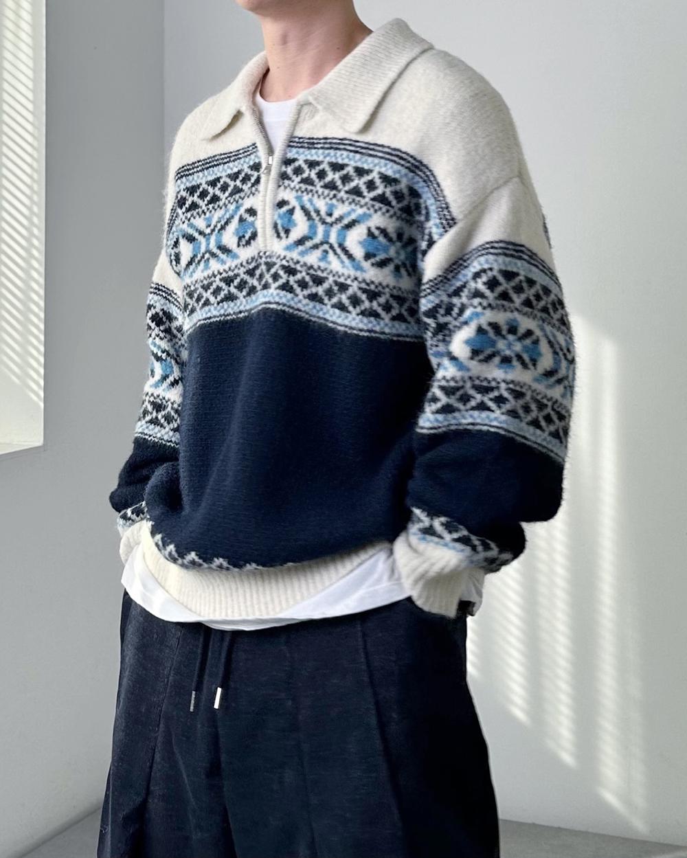 JPS 반집업 노르딕 빅 오버 스웨터(3C)