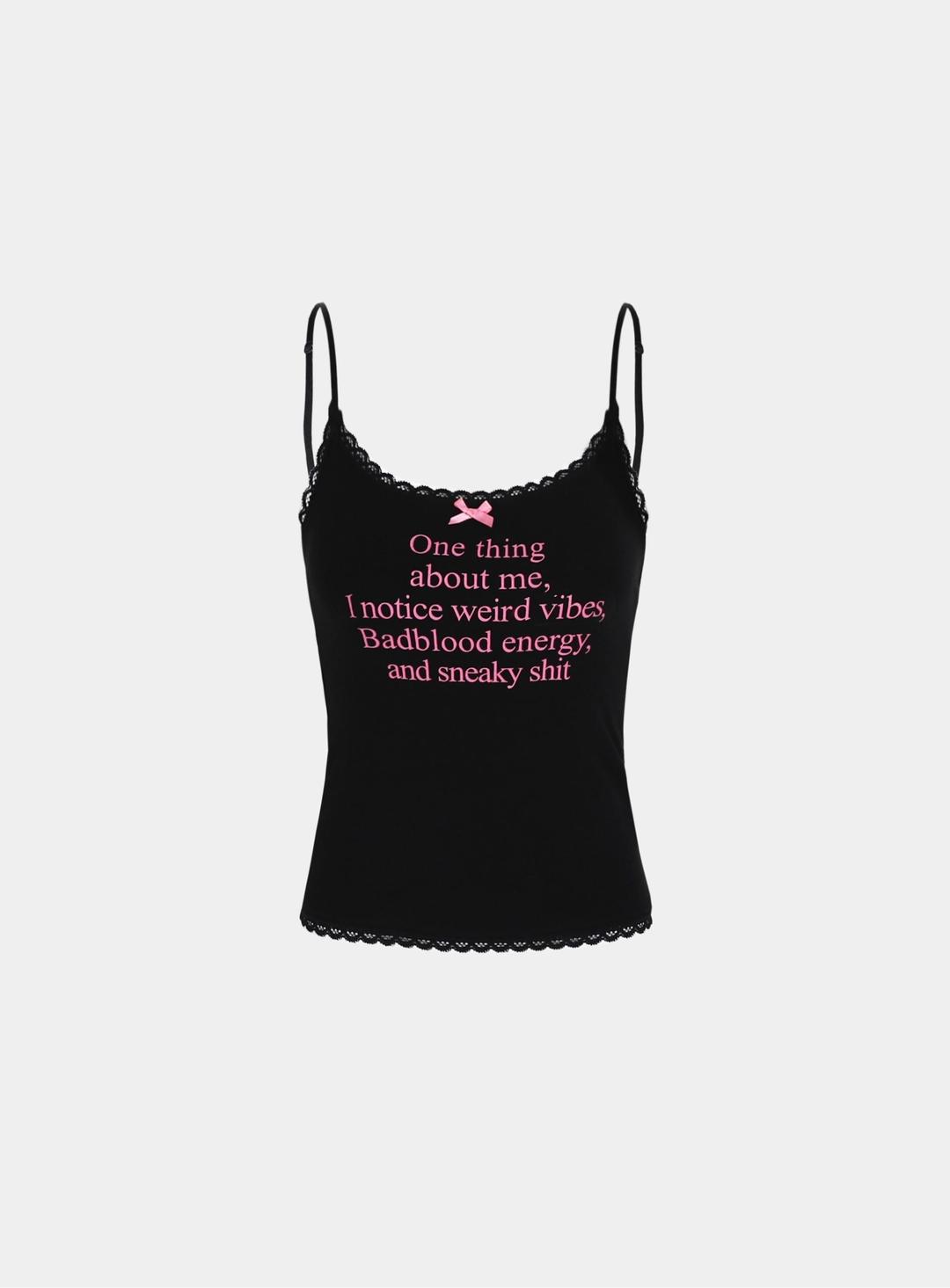 [w-tnk23-040] One Thing 캐미솔 - 블랙