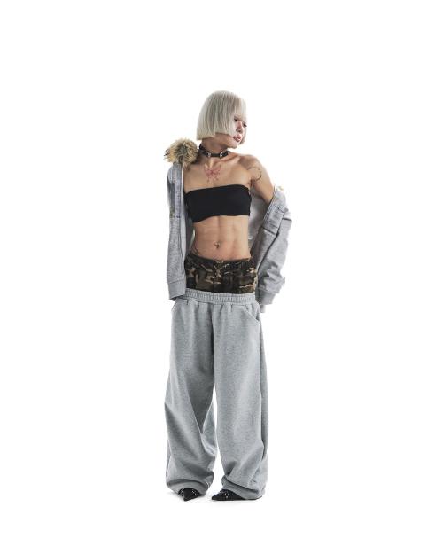 sheena camo layered pants - gray