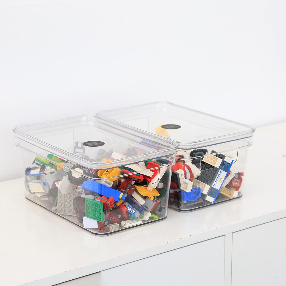 [러블리아인] 투명 수납 정리함 리빙 박스 팬트리 정리 레고 장난감 책 ORT 펜트리 수납함 리드