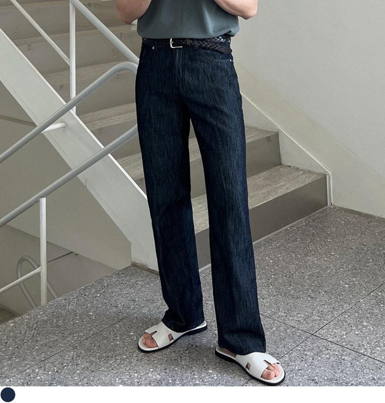 ★자체제작★ 섹시수트 세미핏 린넨 데님팬츠(생지) (당일발송)