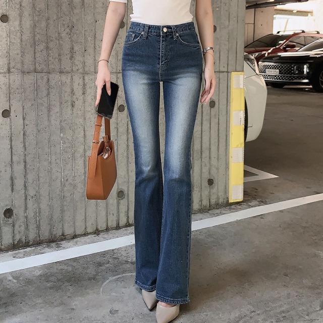 [ 3size ] 위시 하이라이터 진청 롱 하이웨스트 부츠컷 데님