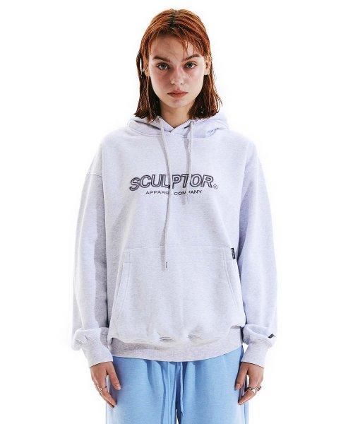 3D Embroidery Logo Hoodie Melange White