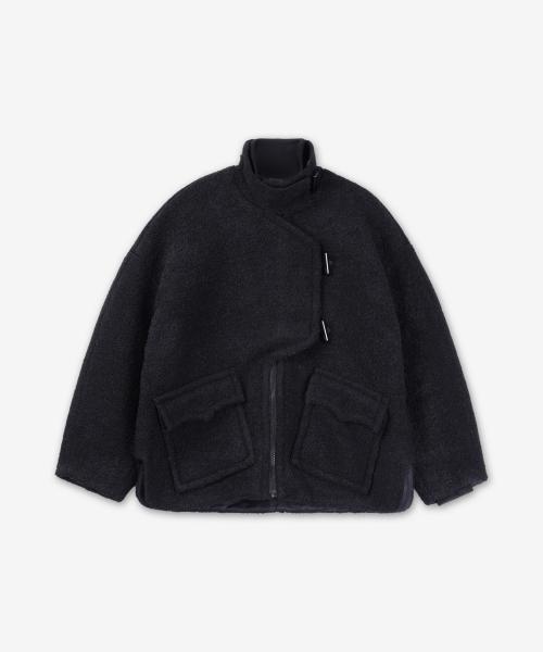 드롭 숄더 하프 플라켓 재킷 - 블랙 / F6533099