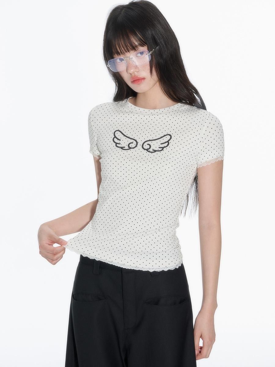 Onthereverse Angel Lace Dot Tee