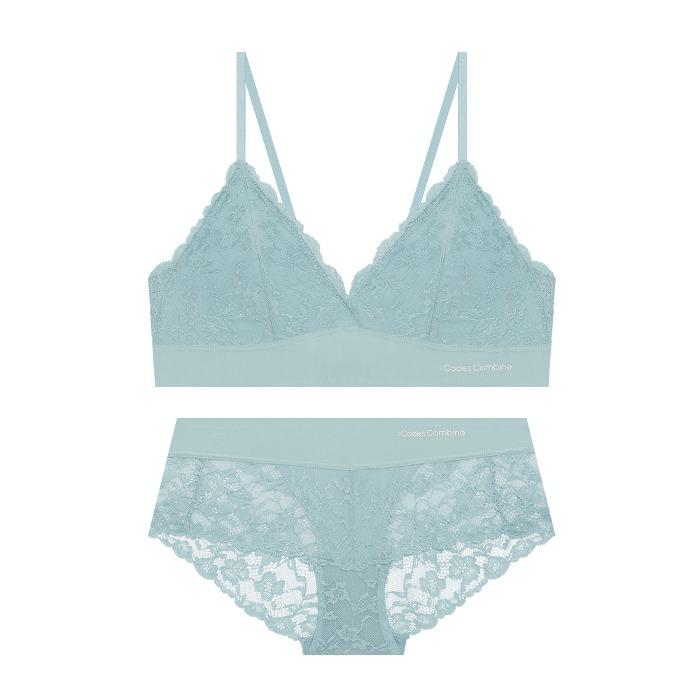 내추럴 서포트 레이스 브라렛_마린블루