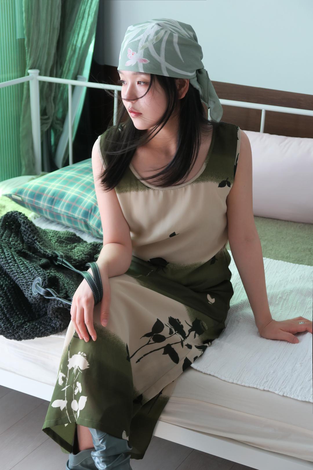 Flower pattern long dress