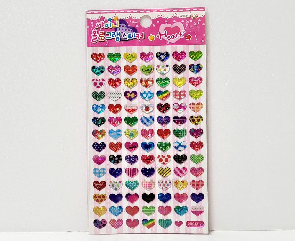 [고전문구] 하트 홀로그램 에폭시 스티커 고전 에폭시 레트로