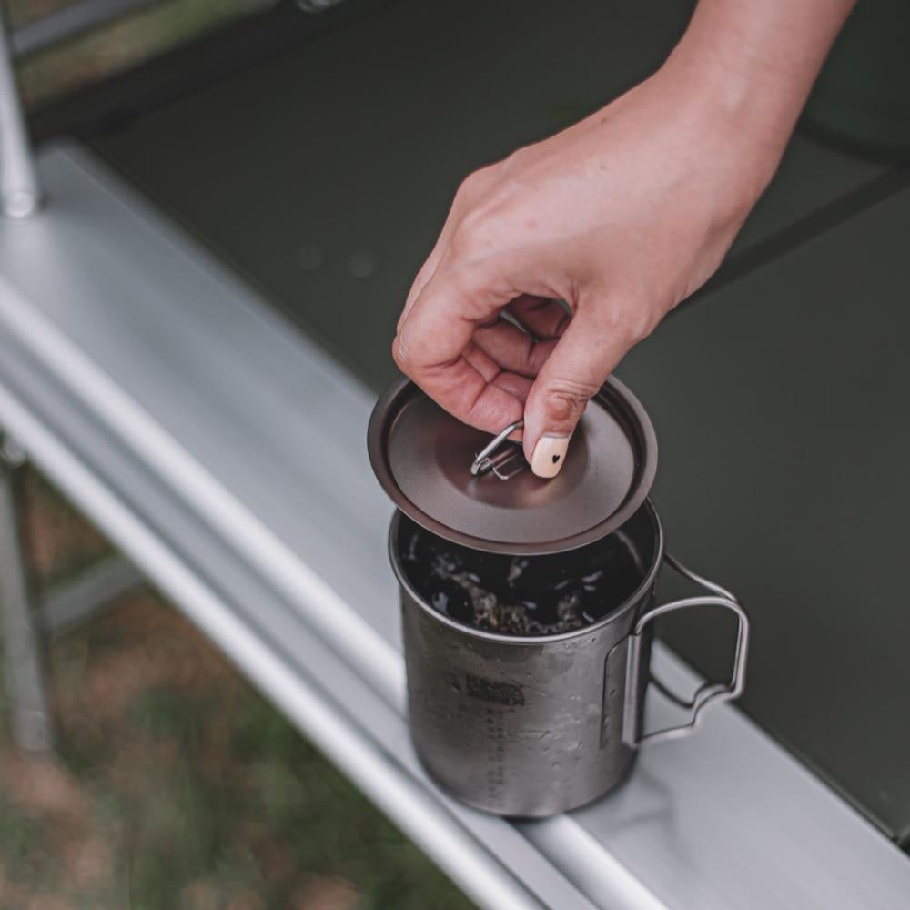 키녹스 캠핑 티타늄컵 머그컵 450ml 리드포함