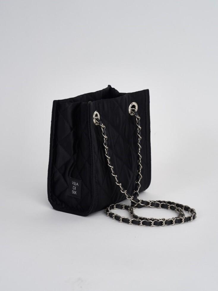 Quilted 100% silk square bag 퀼팅 실크 체인백