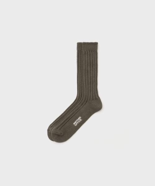 Overlay Ribbed Socks (Army Khaki)