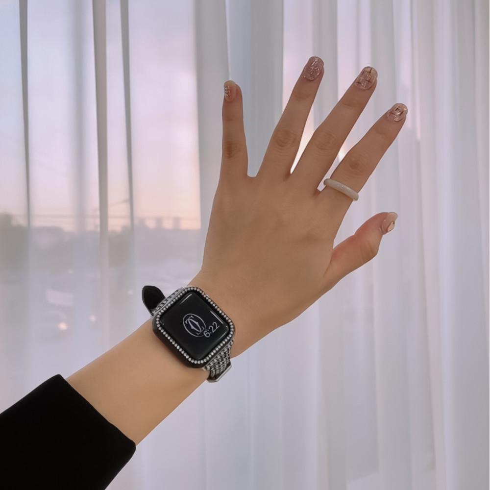 하운드 체크 스트랩 애플워치 7 SE 6 5 4 3 세대 슬림 가죽 밴드 시계줄 40 44 mm 줄