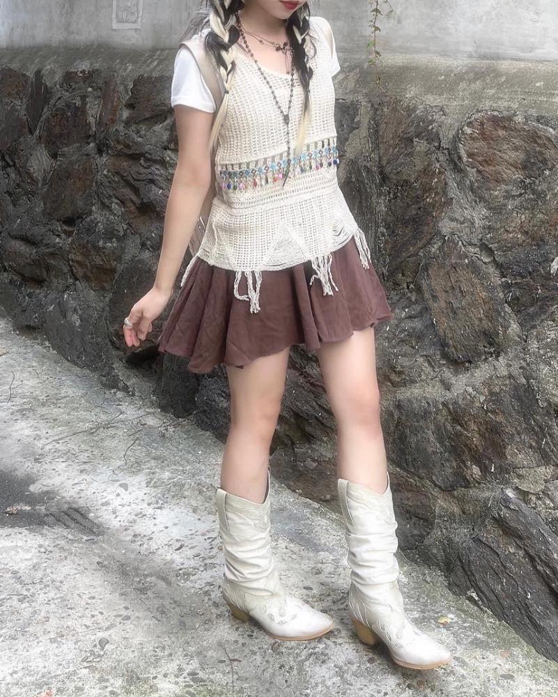 [히니츠키] 모리걸 린넨 밴딩 훌 치마바지