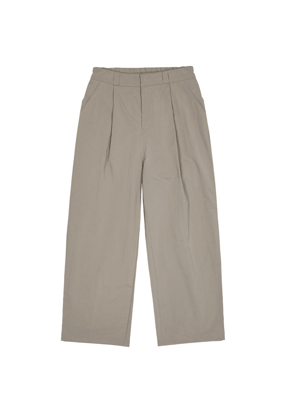 Deep Diagonal Nylon Pants - KHAKI BEIGE