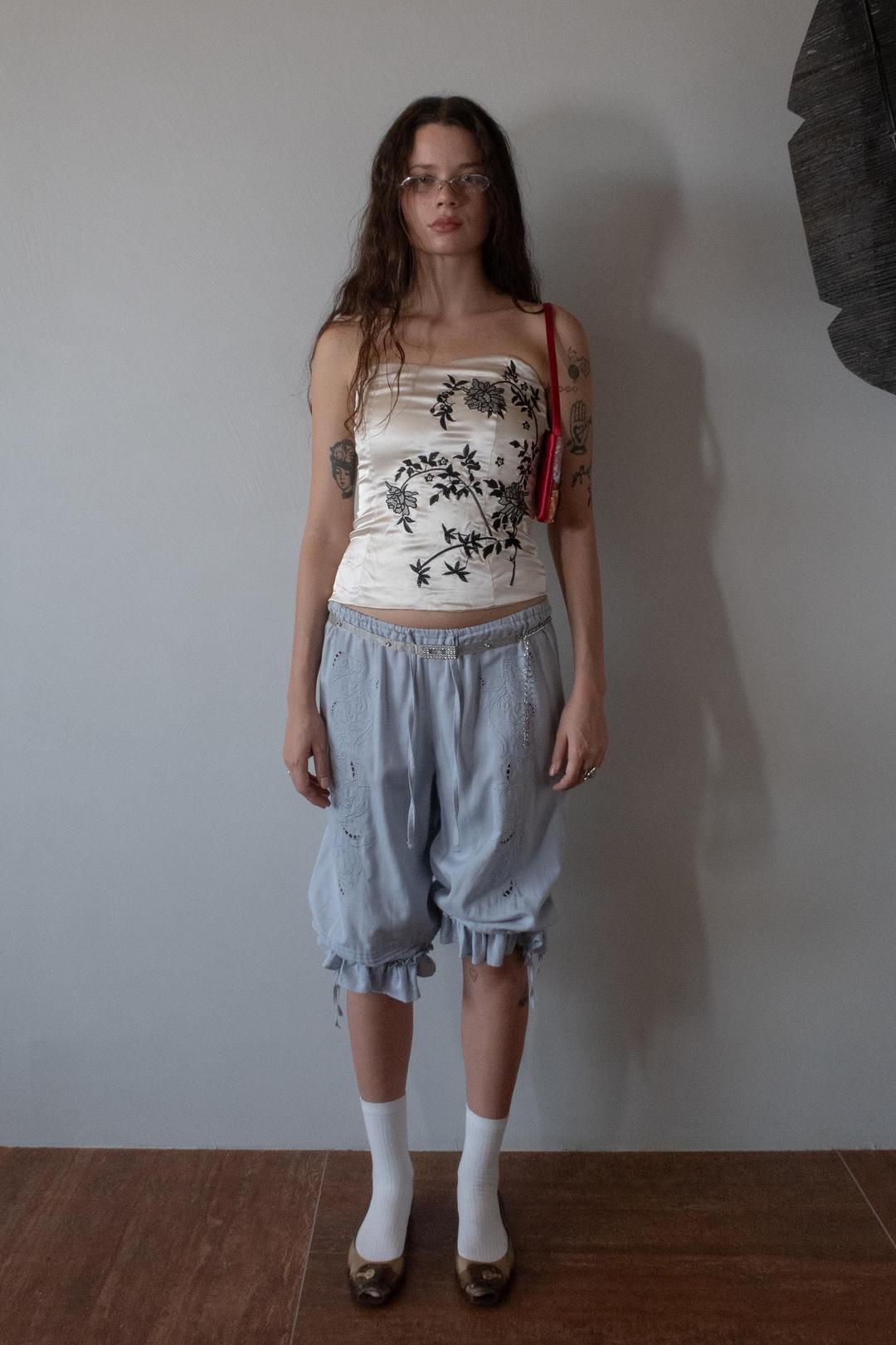 Cottage Cotton Capri Pants Sky Blue