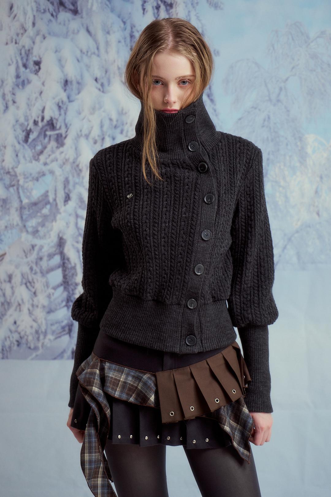 CABLE TURTLENECK CD (CHARCOAL)