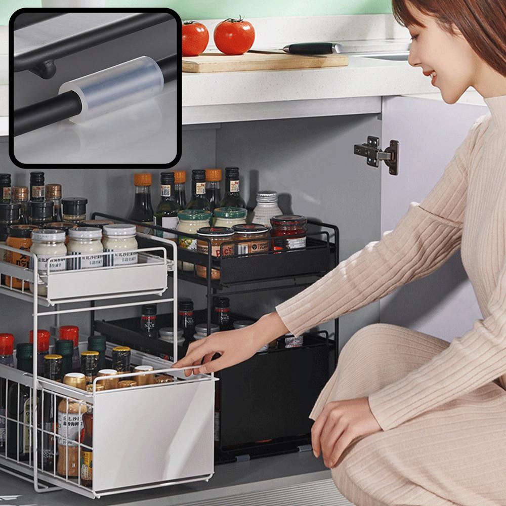 2배넓은 빌트인 슬라이딩박스 싱크인선반 싱크대하주방정리선반 주방트레이 주방용품정리
