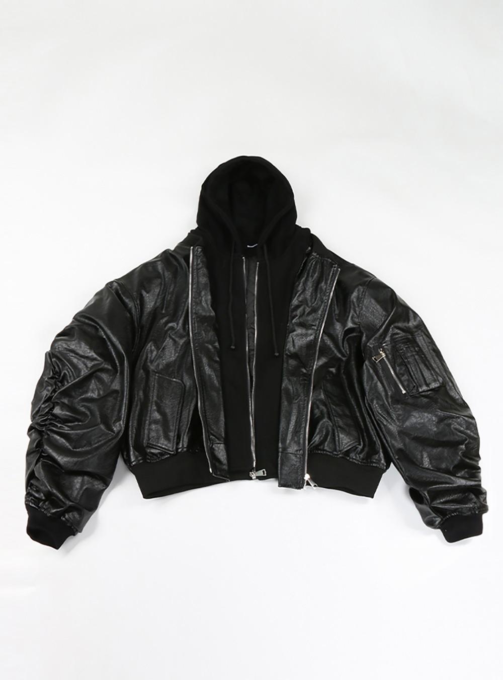 [nerazzurri] Oversize PU Leather Jacket (3color)