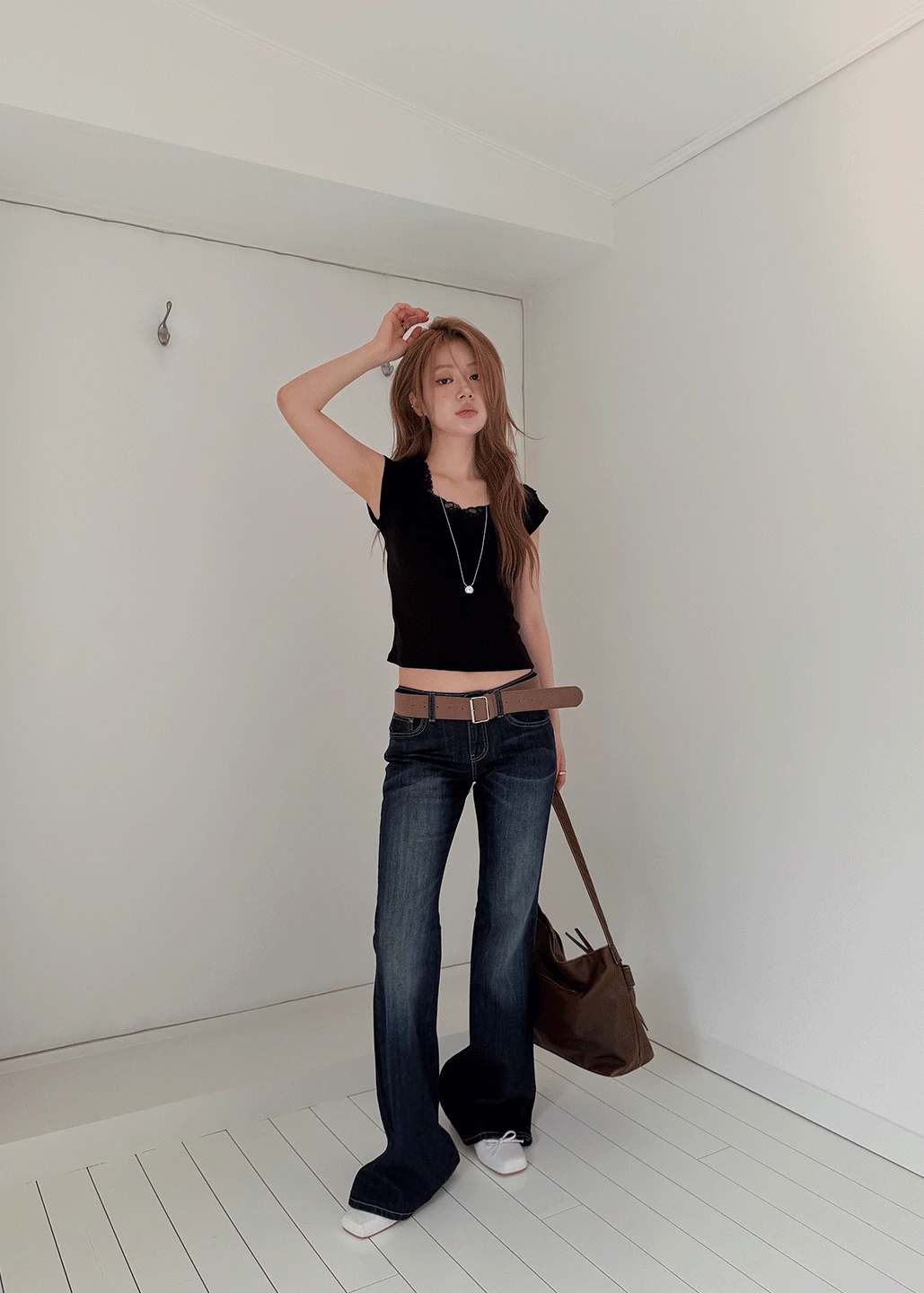 [서사장 PICK❤️]GREEN POINT LOW DENIM PANTS *L 당일배송*