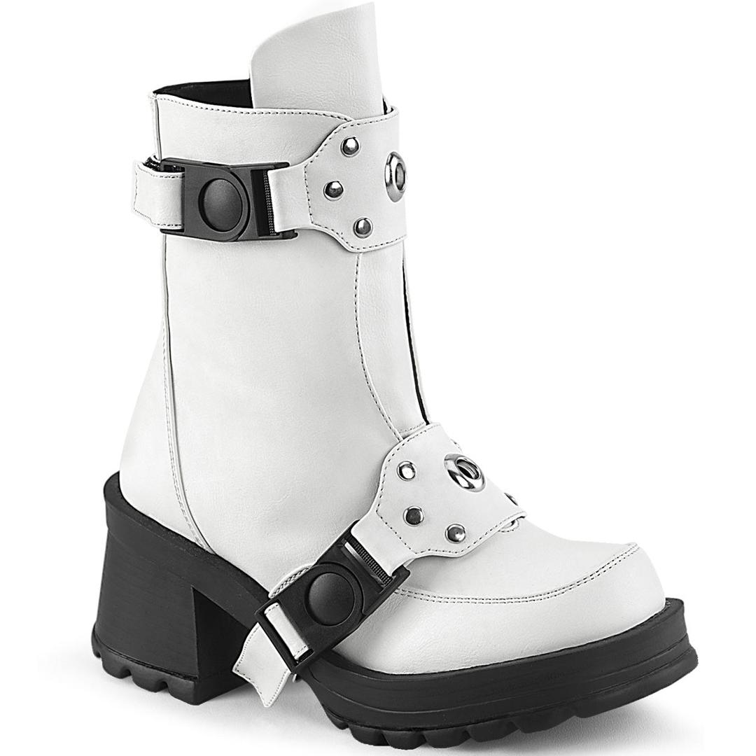Bratty-56 - White Vegan Leather / 10