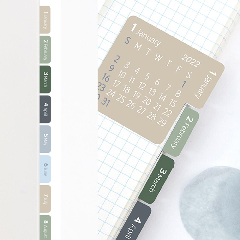 2022 년 달력 인덱스 스티커 북마크 라벨 22년 캘린더 데코 다꾸 다이어리 꾸미기