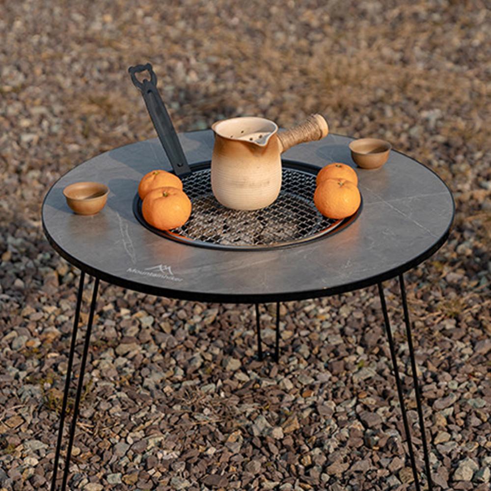 마운틴하이커 원형 화로대 테이블 캠핑 접이식 화로 바베큐 식탁