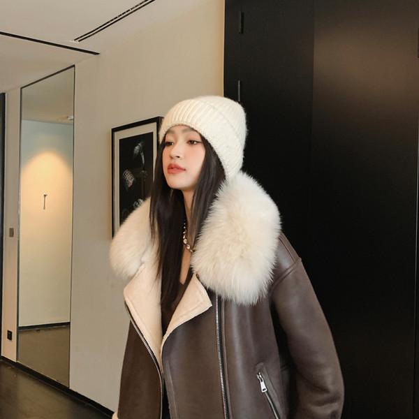 ZM Fur Fox Fur Collar Mustang Jacket
