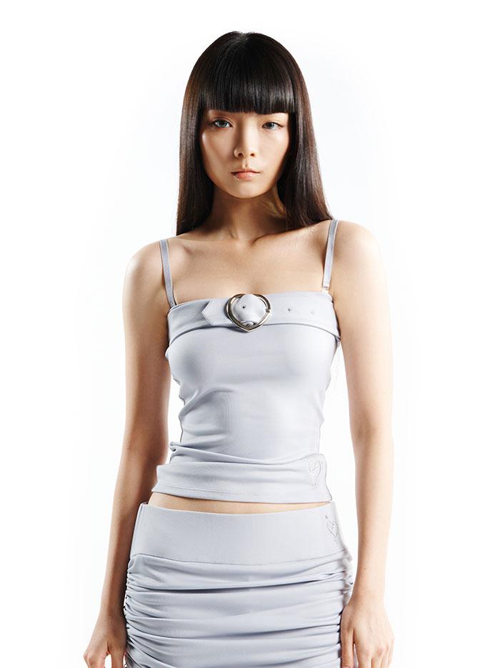 HEART BELT TANK TOP_LIGHT GREY