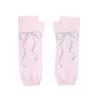 ribbon angora hand warmer (pink)