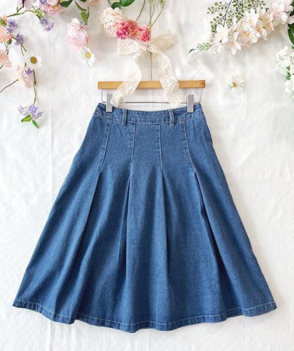 섹터 데님 스커트