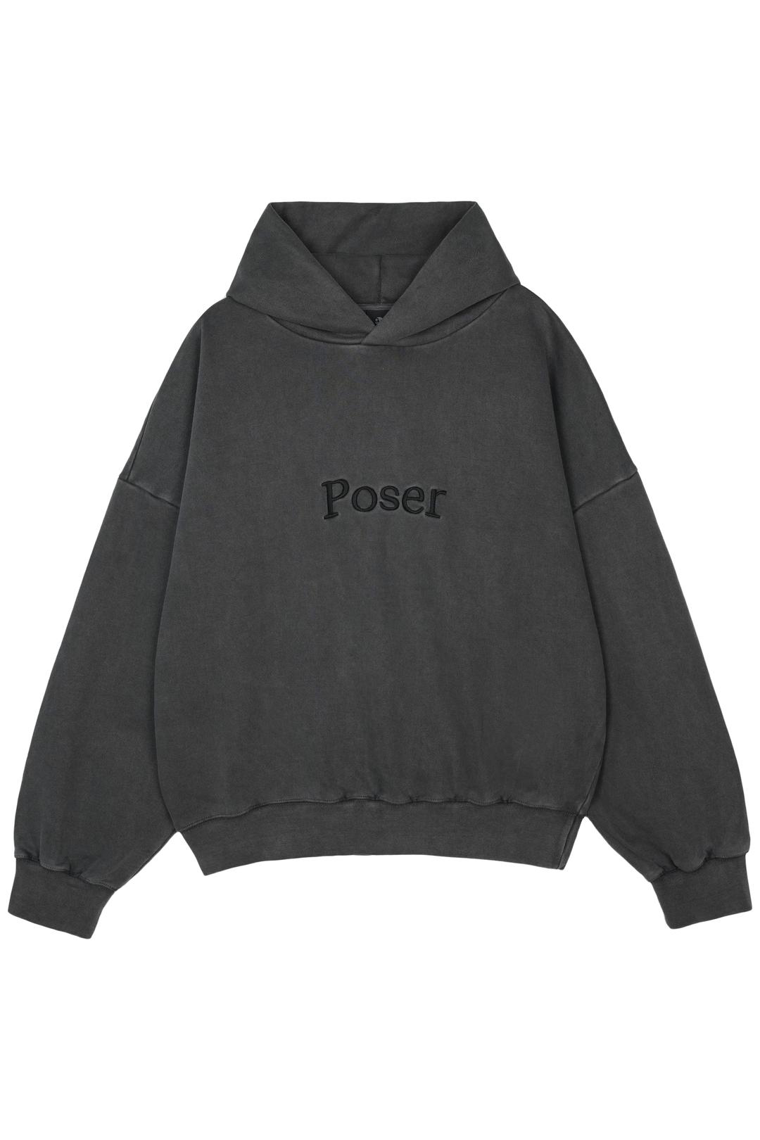 'Poser\' Garments Hoodie, Charcoal