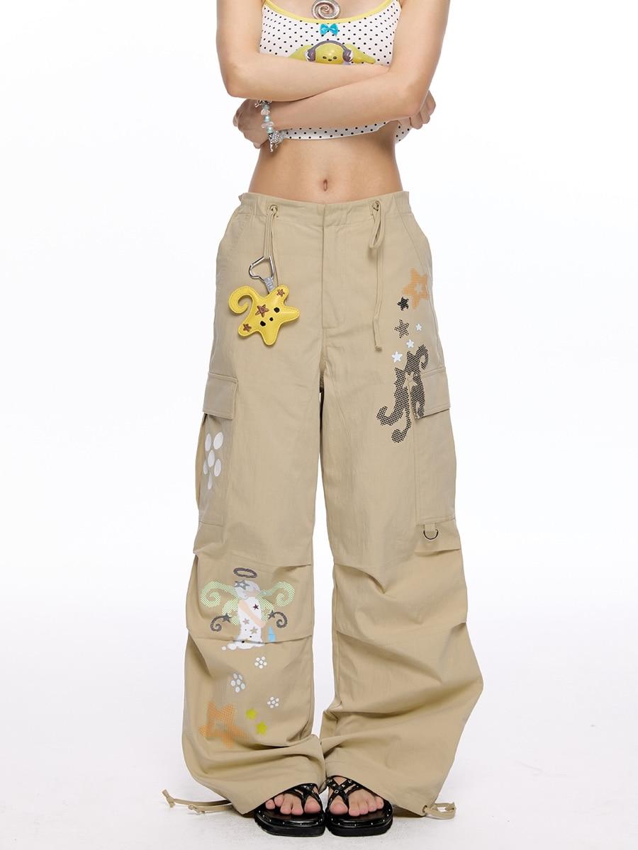 BETWEENAND X SUISO Print Work Overall Pants (2color)