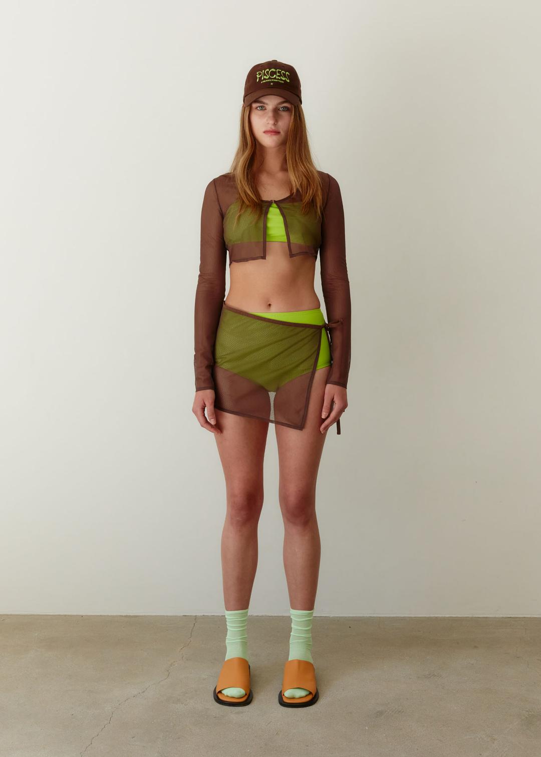 [디씨즈마테 착용] Solid Mesh Skirt_Brown