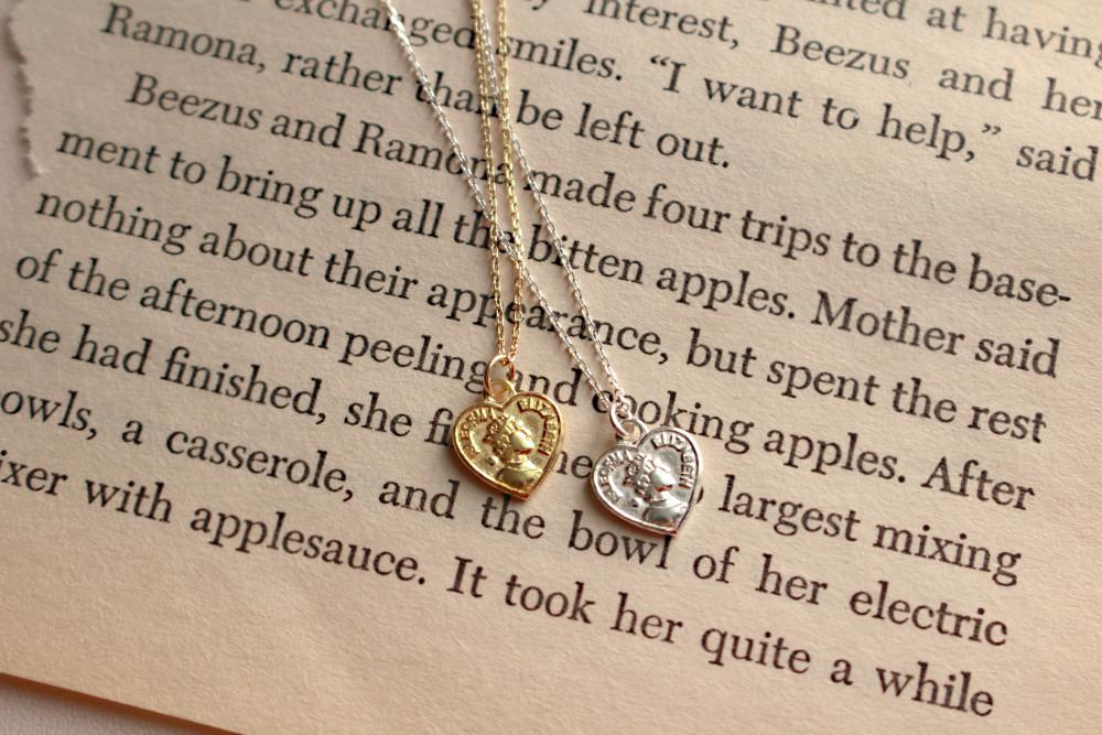 (무배)실버925 하트 엘리자베스 은목걸이