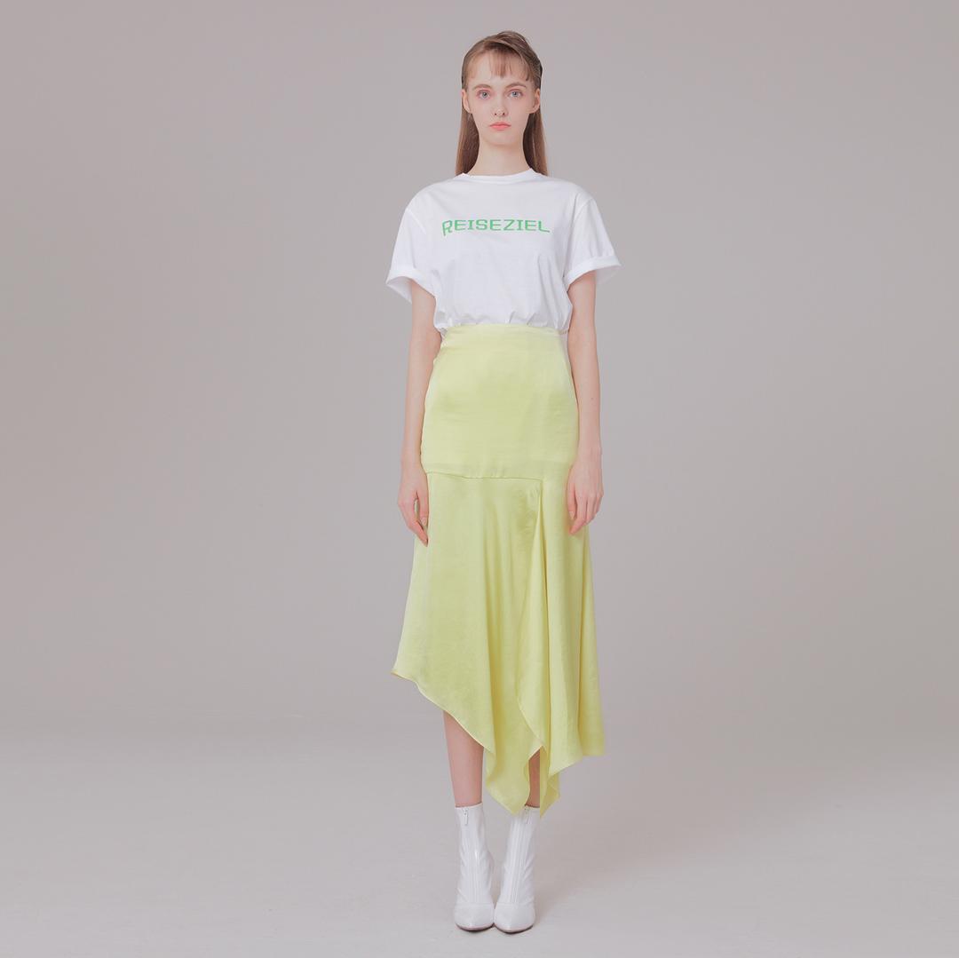 Silk detail skirt 001 lemon