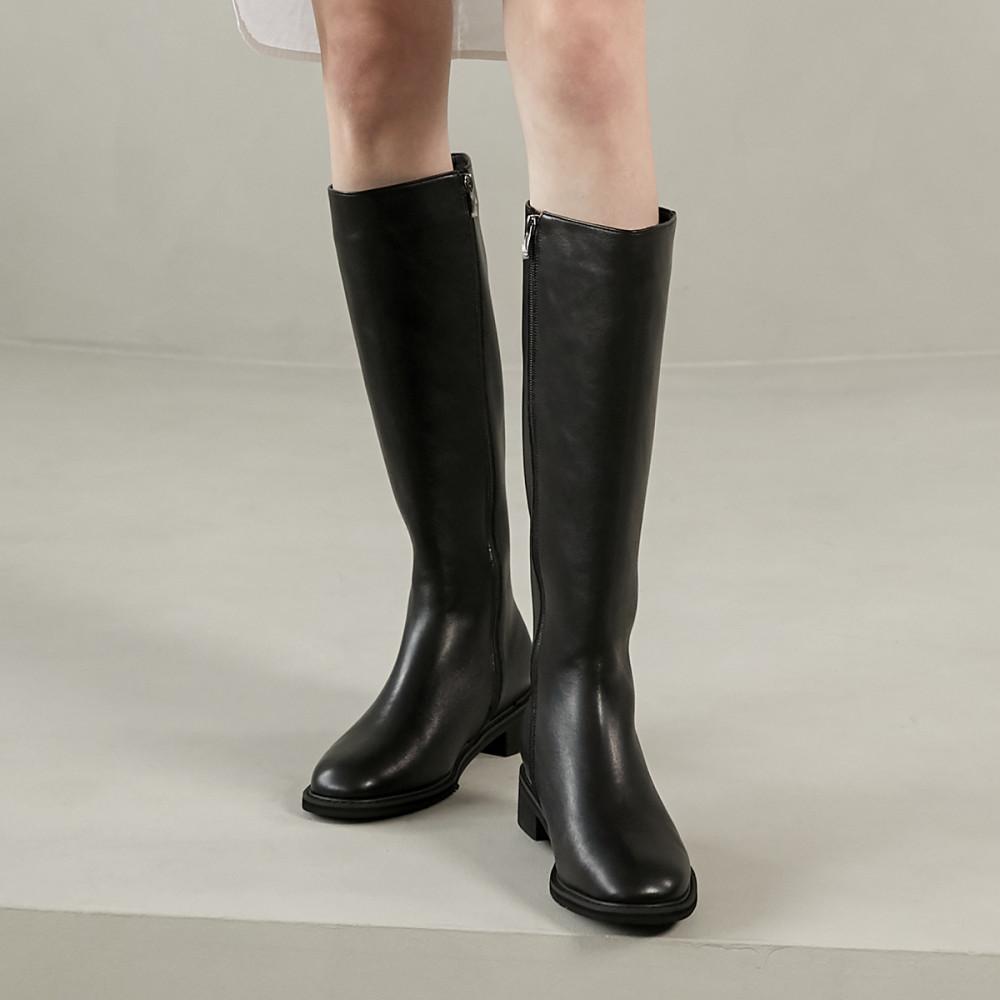 여성 소가죽 롱 부츠 (BK) - 3FP6020
