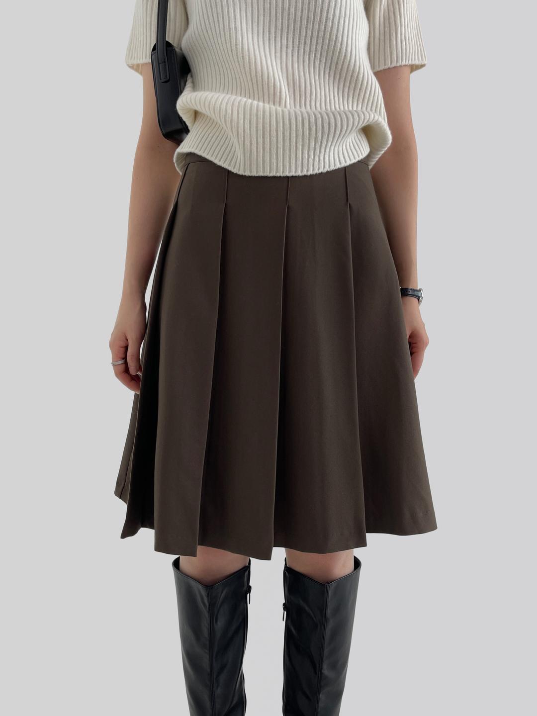 어텀 [made]플리츠하프스커트