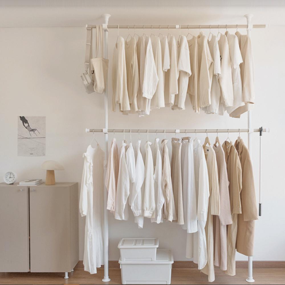 룸앤홈x왕자행거 드레스룸 이동식 2단 행거