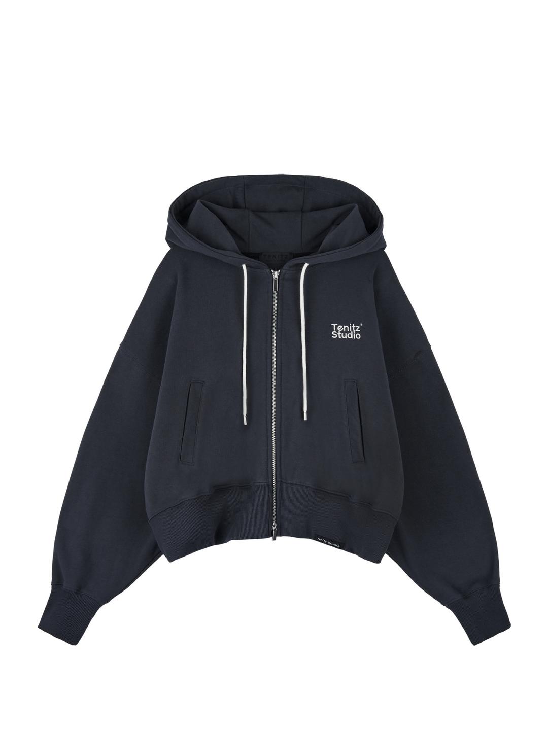 Tenitz Studio Crop Hood Zip-up Charcoal