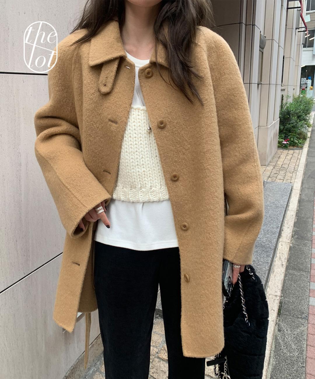 더롯 (검,카멜 당일) [mellounge] 멜라운지 알파카 부클 핸드메이드 울 하프 코트 (3color) 하객룩/출근룩/데이트룩/개강룩/아우터/헨드메이드/가을신상