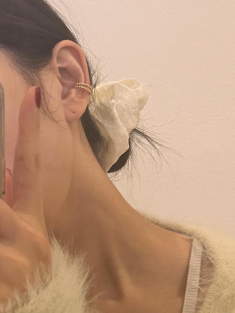 (실버925) lyn earcuff 볼 라인 두 줄 이어커프 귀찌