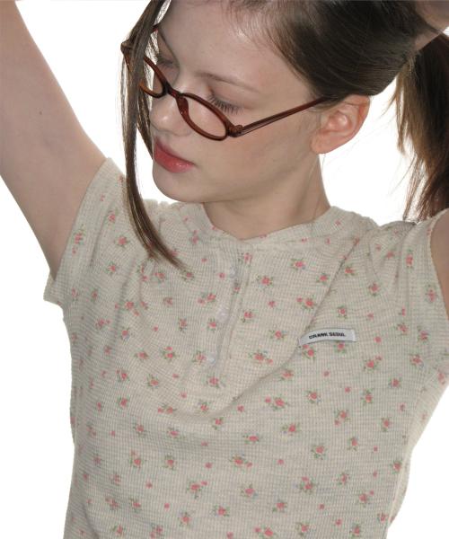 플라워 헨리넥 탑_오트밀