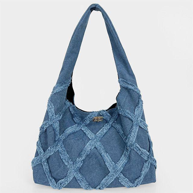 [당일출고] 수납 좋은 데님 에코 스티치 호보백 숄더백