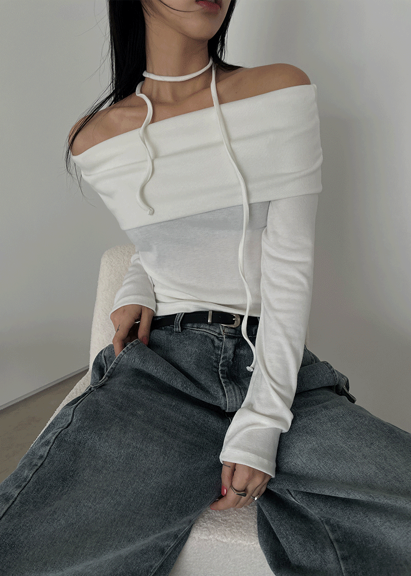 strap off shoulder T (4c)