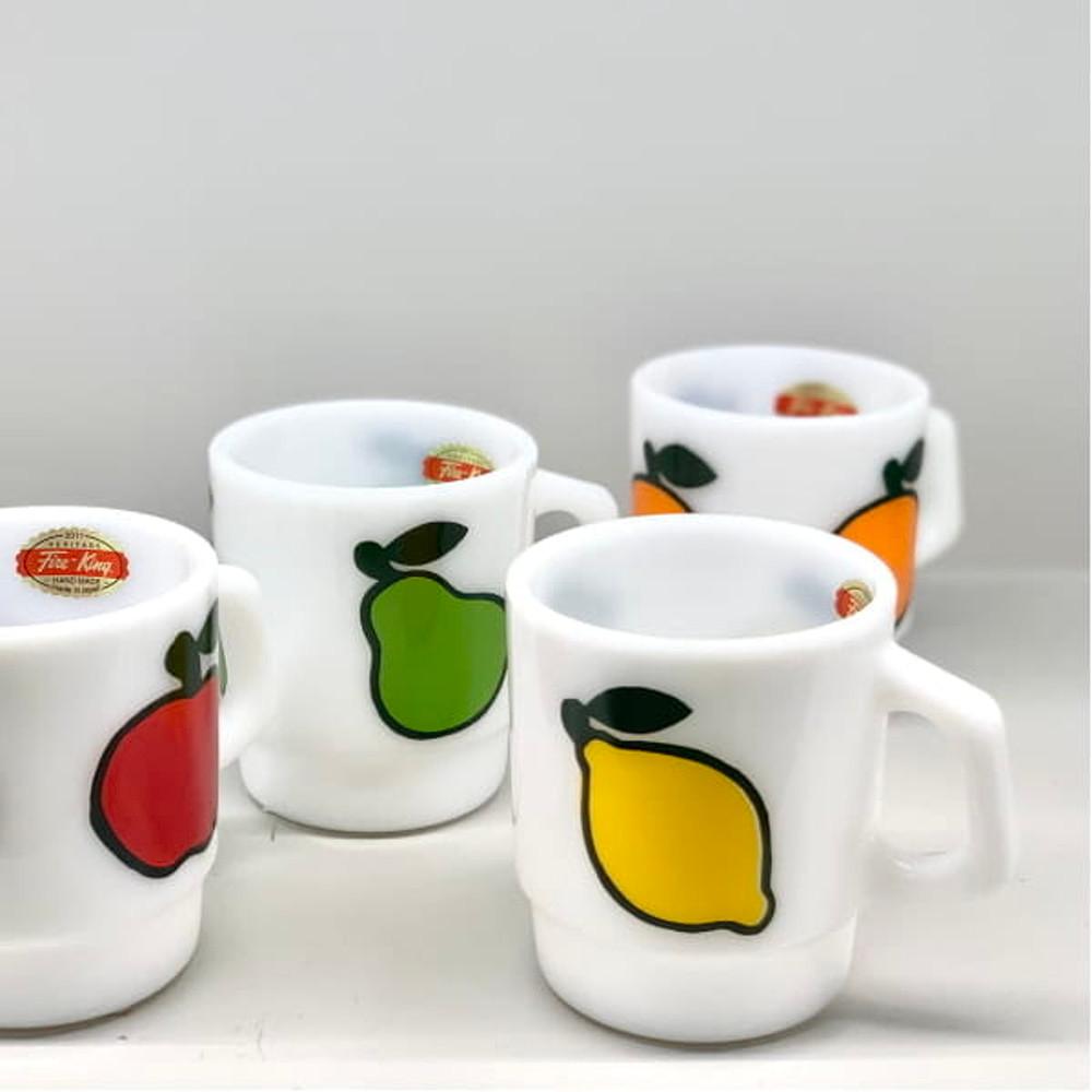 파이어킹 Fire-King 스태킹 머그컵 슈퍼 과일