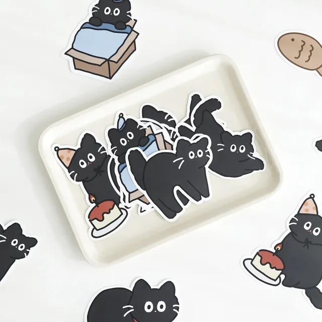 [후원굿즈]길냥탄이 리무버블 조각스티커 8pcs 노트북 캐리어 포인트 스티커